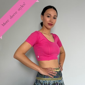 Saree Blouse | Pink Choli | Sleeveless, Cap Sleeve, Short, Half, 3/4, Long Sleeve | Readymade Stretch Cotton | Sizes XS to 5XL | Crop Top