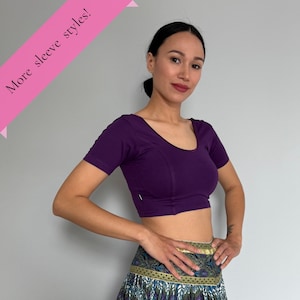 Saree Blouse | Purple Choli | Sleeveless, Cap Sleeve, Short, Half, 3/4, Long Sleeve | Readymade Stretch Cotton | Sizes XS to 5XL | Sari Top