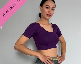 Purple Stretch Cotton Saree Blouse: Versatile Choli Top - XS to 5XL