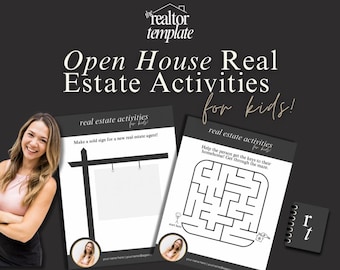 11 Open House Kids Activities for Real Estate Agents | Editable House Coloring Page | Realtor Marketing | Realtor Open House | Real Estate