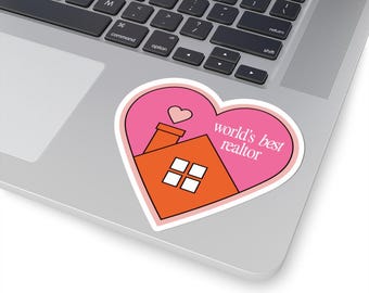 World's Best Realtor heart house Sticker | Kiss-Cut Sticker