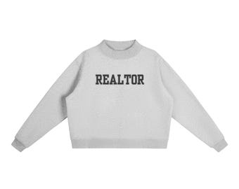 Realtor Essential Fleece Mock-Neck Crew Sweatshirt | Real Estate Mock Neck | Realtor Clothing | Realtor Apparel | Closing Gift | New Realtor