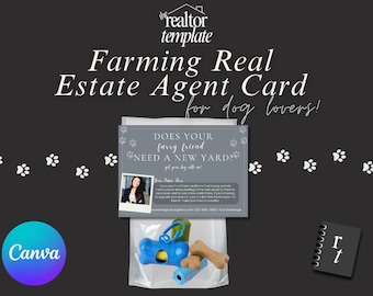 Real Estate Farming Card | Dog Lovers Card | Real Estate Marketing | Realtor Business Card | Realtor Marketing | Realtor Gift