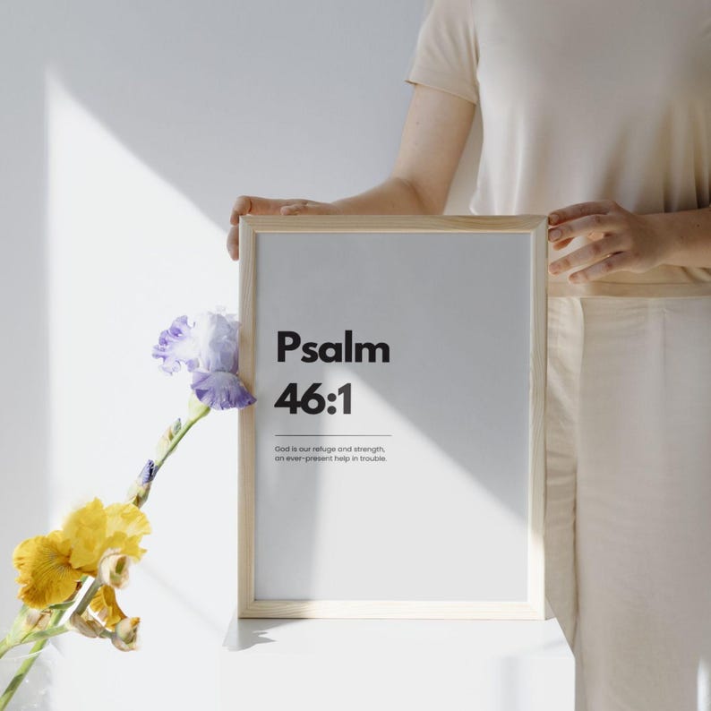 Psalm 46:1 Wall Art - Modern Bible Verse Print - Inspirational ...