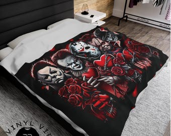 Manta de felpa de San Valentín de terror: manta polar de amor gótico