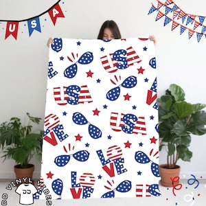 USA Flag Velveteen Plush Blanket: Patriotic American Pride Throw