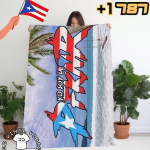 Yo Soy de PfknR Plush Blanket: Cozy Beach Vibes Throw