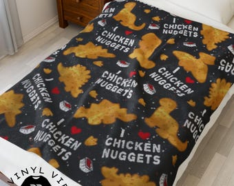 Plüschdecke mit flauschigen Nuggets: Lustiger Foodie Überwurf