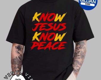 Know Jesus Know Peace Tee - Christian Unisex Cotton Shirt