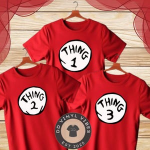 Maglietta in cotone Thing 1 2 3: maglietta unisex per feste