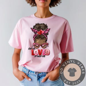 One LOVED Mama Unisex Tee, Heart Love Mom Shirt, Valentines Day Gift, Short Sleeve T-Shirt, Red Pink Love Tee, Family Love, gift for mom.