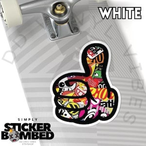 StickerBombed Thumbs Up Sticker: Vinyl Decal for Laptop, Water Bottle