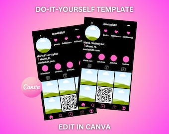 Business Cards Templates, Instagram Business Card, IG Feed Business Card, Business Card Template for Nail Techs, Hairstylists, etc