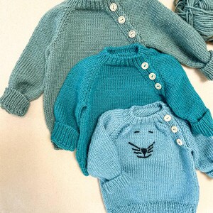 Hand-Knitted Baby Sweater – Soft Wool Pullover with Buttons