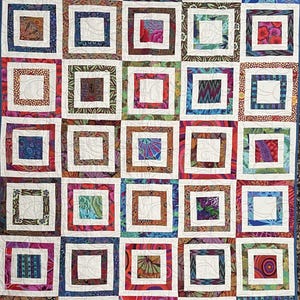 Handmade Rainbow Geometric Quilt