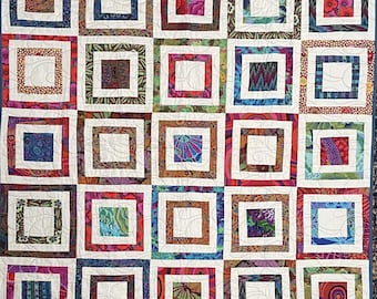 Handmade Rainbow Square Quilt