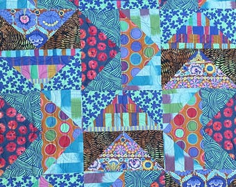 Handmade Trippy Rainbow Quilt