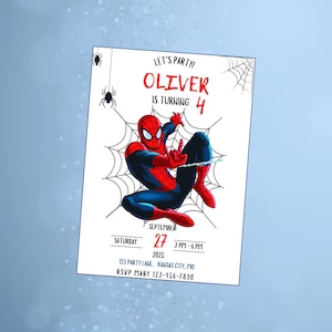Spiderman Birthday Invitation, Spiderman, Invitation Template, Editable, Instant download