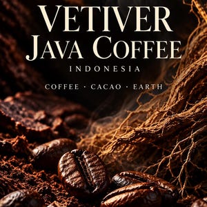 Aceite de vetiver de café de Java, aceite de raíz indonesio con facetas de cacao y café, (2024) 2,5 g