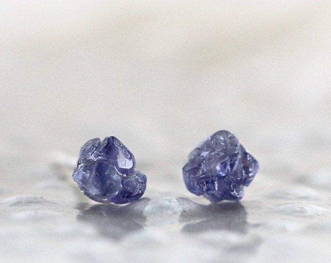 Raw Tanzanite Earrings, Natural Tanzanite Stud Earrings, Dainty Stud Earrings, Crystal Earrings, December Birthstone