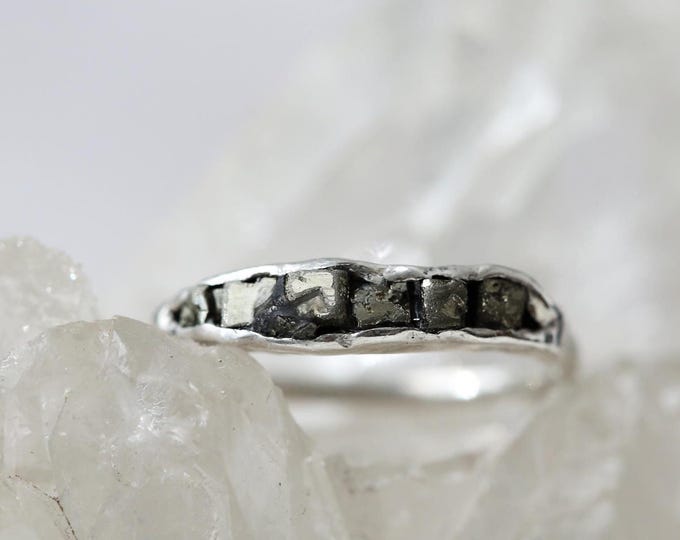 Raw Pyrite Sterling Silver Ring