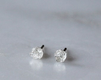 Raw Clear Quartz Sterling Silver Studs, Clear Quartz Crystal Stud Earrings, April Birthstone, Healing Crystal