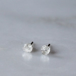 Raw Clear Quartz Sterling Silver Studs, Clear Quartz Crystal Stud Earrings, April Birthstone, Healing Crystal