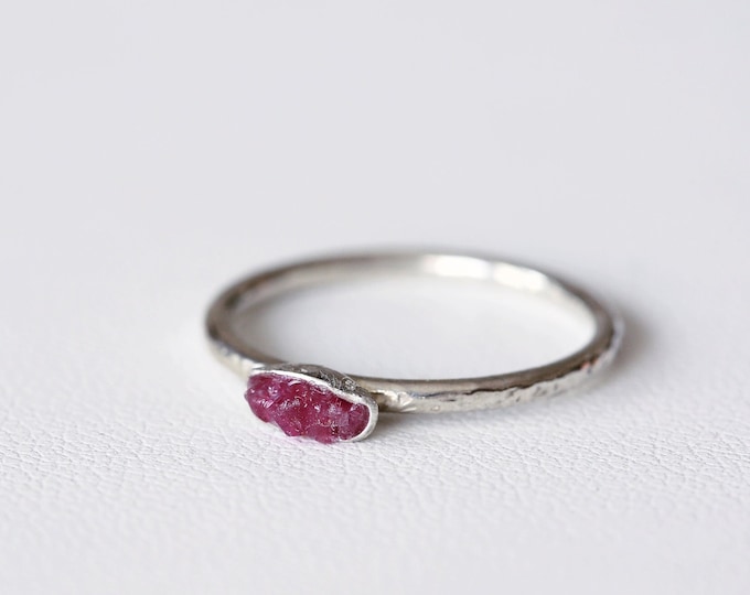 Dainty Ruby Ring, Ruby Stacking Ring, July Birthstone
