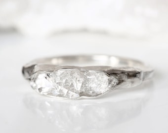 Herkimer Diamant Stapelring, Alternative Verlobungsring, April Birthstone Ring