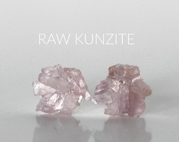 Kunzite Stud Earrings, Raw Kunzite Studs, Sterling Silver Earring Studs, Valentine Day Gift