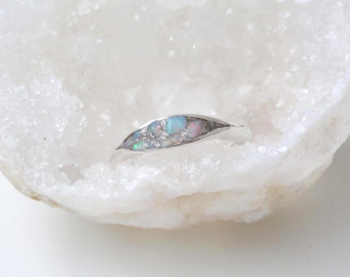 Sterling Silver Australian Opal Ring - Kintsugi Style