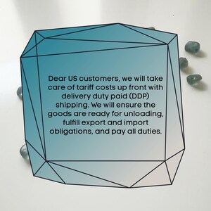 a message from a company to US customers, stating that they will take care of tariff costs up front with delivery duty paid (DP) shipping. They will ensure the goods are ready for unloading, fulfilling export and import obligations, and pay all duties.