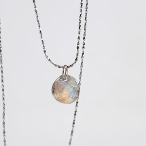 Rohe australische Opal Halskette, Sterling Silber Anhänger (kleine & große Größen)