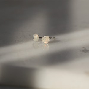 Ethiopian Rainbow Opal Silver Studs, Tiny Natural Opal Stud Earrings, Flash Ethiopian Opal Earrings image 3