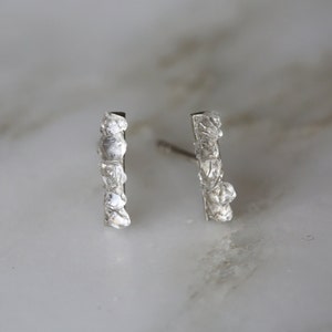 Pendientes de barra de plata esterlina con diamantes Herkimer