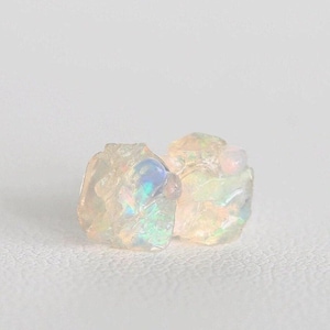Raw Ethiopian Opal Earrings: Sterling Silver Studs, 6mm