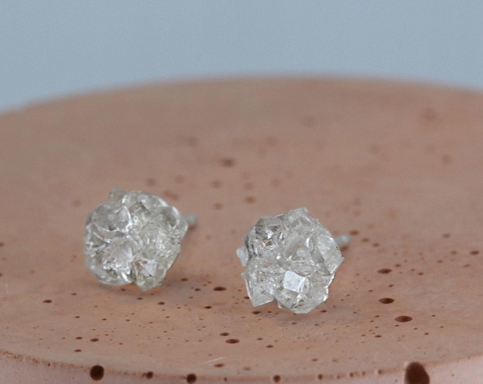 Herkimer Diamond Stud Earrings: Sterling Silver Crystal Jewelry