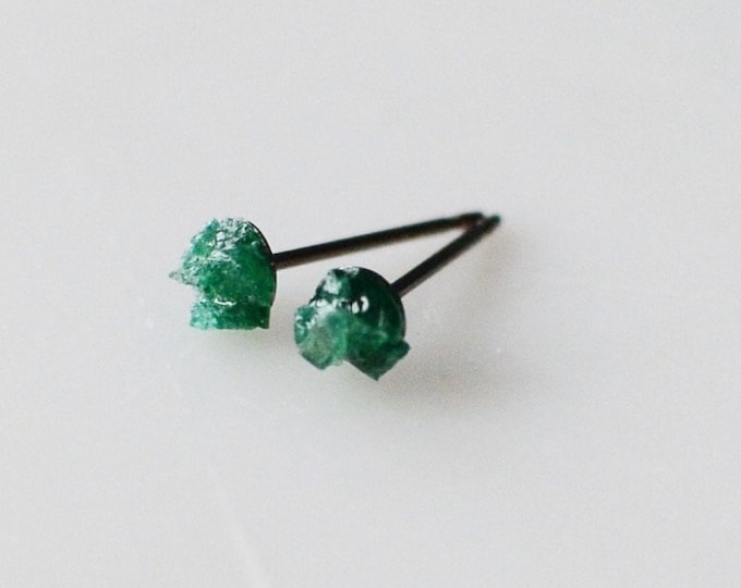Dark Green Aventurine Titanium Earrings, Hypoallergenic Earrings, Forest Earrings, Woodland Earrings