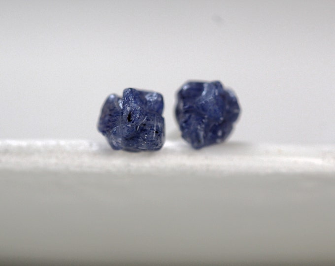 Navy Blue Studs, Dumortierite Silver Earrings, Blue Stone Stud Earrings, Raw Stone Earrings, Natural Gemstone Sterling Silver Earrings