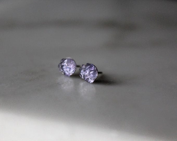 Tanzanite Stud Earrings: Sterling Silver, December Birthstone