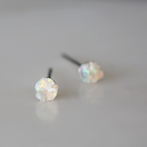 Real Opal Earrings, Tiny Opal Earrings, Australian Opal Stud Earrings, Raw Opal Earrings