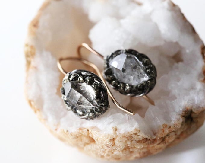 Herkimer Diamond Mixed Metal Earrings
