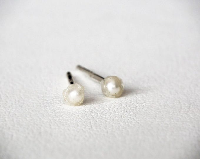 Mini Freshwater Pearl Studs: Sterling Silver Hypoallergenic Earrings