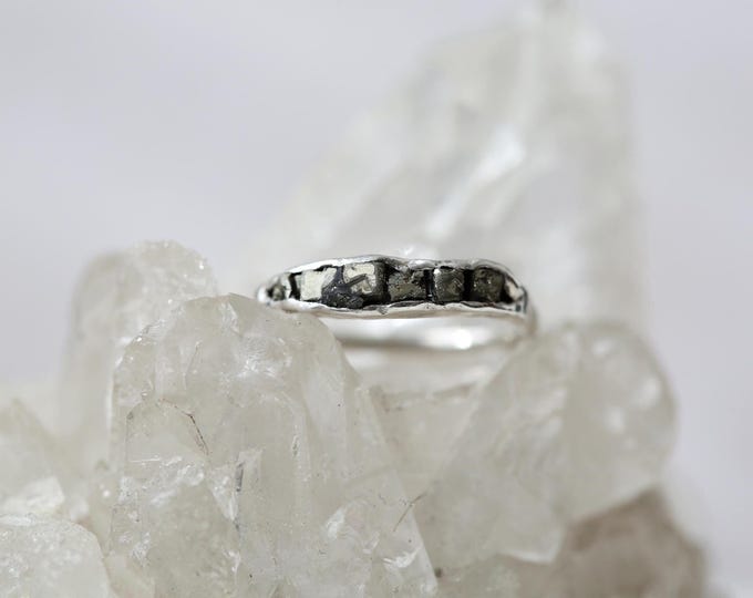 Raw Pyrite Sterling Silver Ring