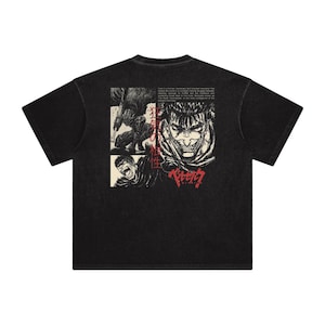 Guts Washed T-Shirt | Anime Graphic Tee/ T-shirt | Berserk T-shirt | Workout T-shirt