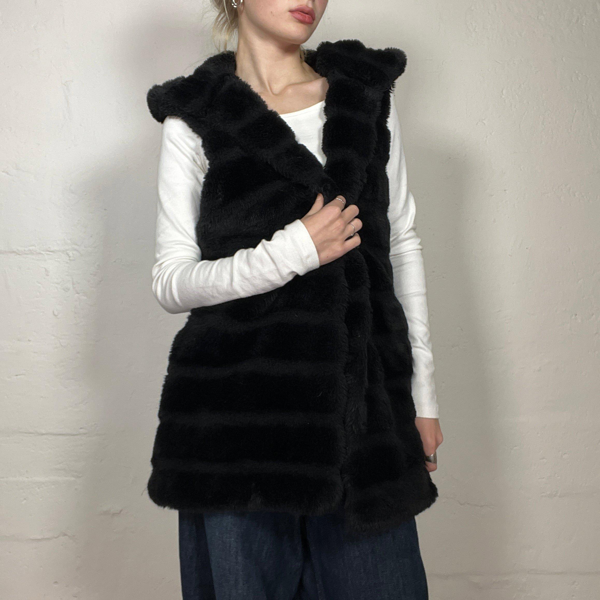 Vintage Faux Fur Vest Y2K Cropped Gilet in Brown – Pop Sick