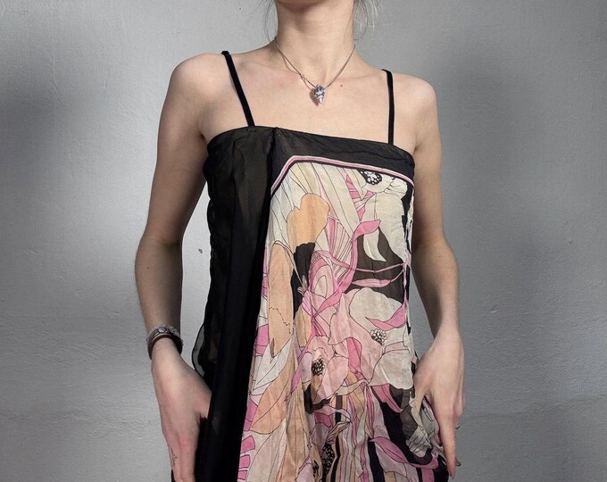 Vintage 90’s floral white and pink long sleeve top