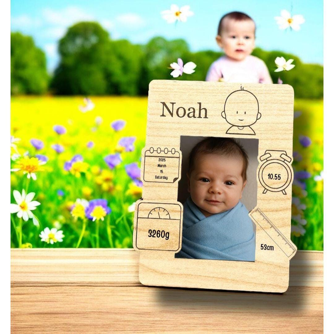 Set of 5 Custom 5x7 Infant Photo Frames Personalized Newborn Keepsake — free download