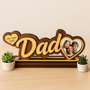 Cornice per foto del papà, cornice per foto della festa del papà, regalo, cornice per foto personalizzata per papà, decorazione da scrivania per lui, accessorio da scrivania personalizzato, decorazione per casa e ufficio.