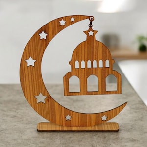 Ramadan laserskuren dekor: Mubarak-presentmall (SVG, DXF, AI-filer)